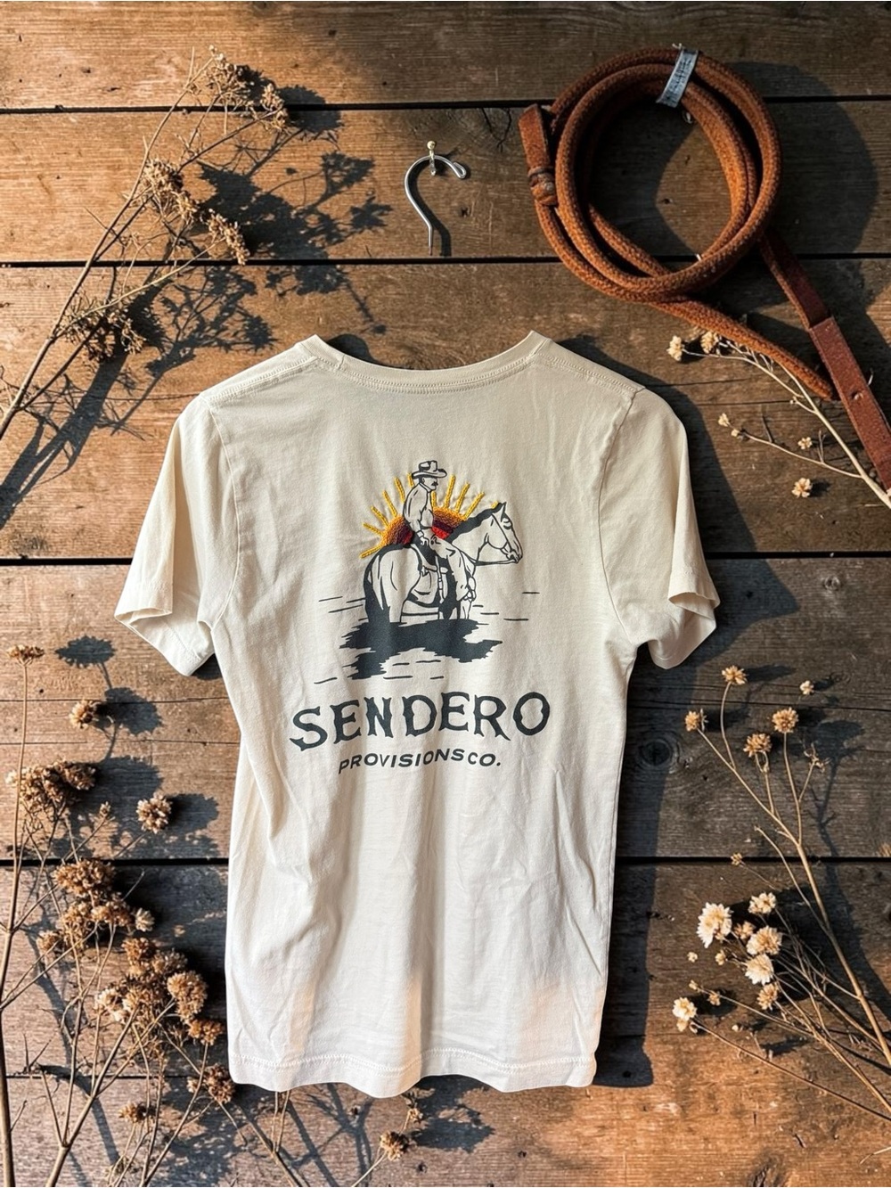 The Lone Rider Cream Short Sleeve Crewneck Tee - Women